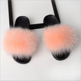 Fluffy Women Brand Fashion Fox Fur Slippers