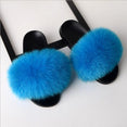 Fluffy Women Brand Fashion Fox Fur Slippers