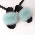 Fluffy Women Brand Fashion Fox Fur Slippers