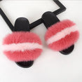 Fluffy Women Brand Fashion Fox Fur Slippers