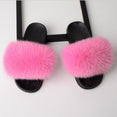 Fluffy Women Brand Fashion Fox Fur Slippers