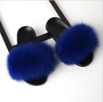 Fluffy Women Brand Fashion Fox Fur Slippers