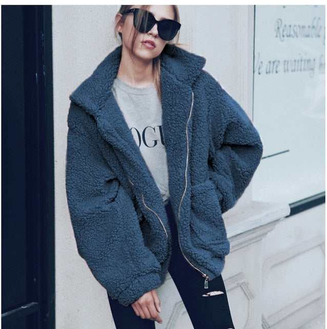 Fur Autumn winter jacket female coat