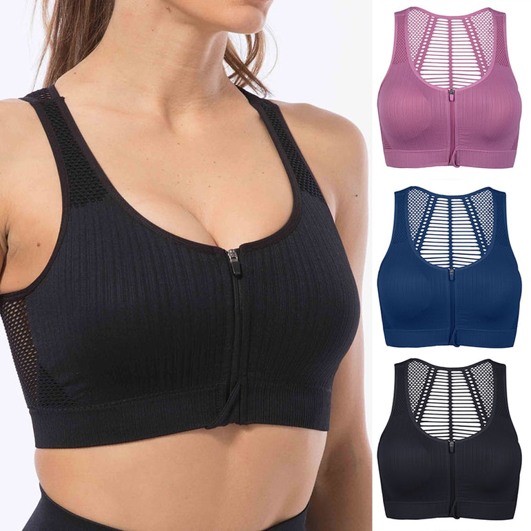 Bra Sexy Mesh Sports Top Push Up