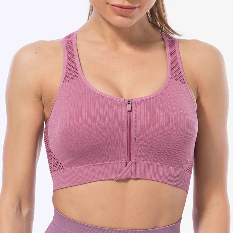 Bra Sexy Mesh Sports Top Push Up