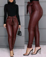 Leggings PU Leather Pants Stretchy Skinny