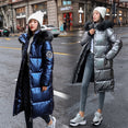 Long Coat Parkas Female Glossy Winter