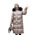 Long Coat Parkas Female Glossy Winter