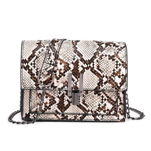 luxury Crossbody Snake Print Bag