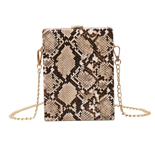 luxury Crossbody Snake Print Bag