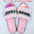 Furry Fox Fur Slides Home Color Fur Flip Flops