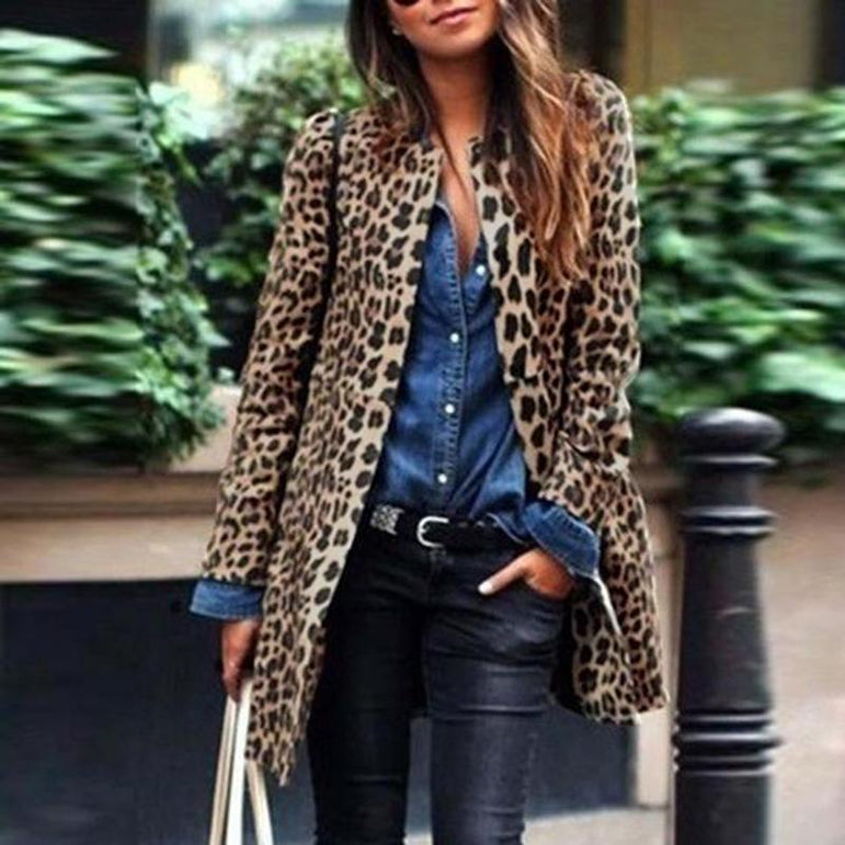 Leopard Print Thin Coat Ladies Fashion