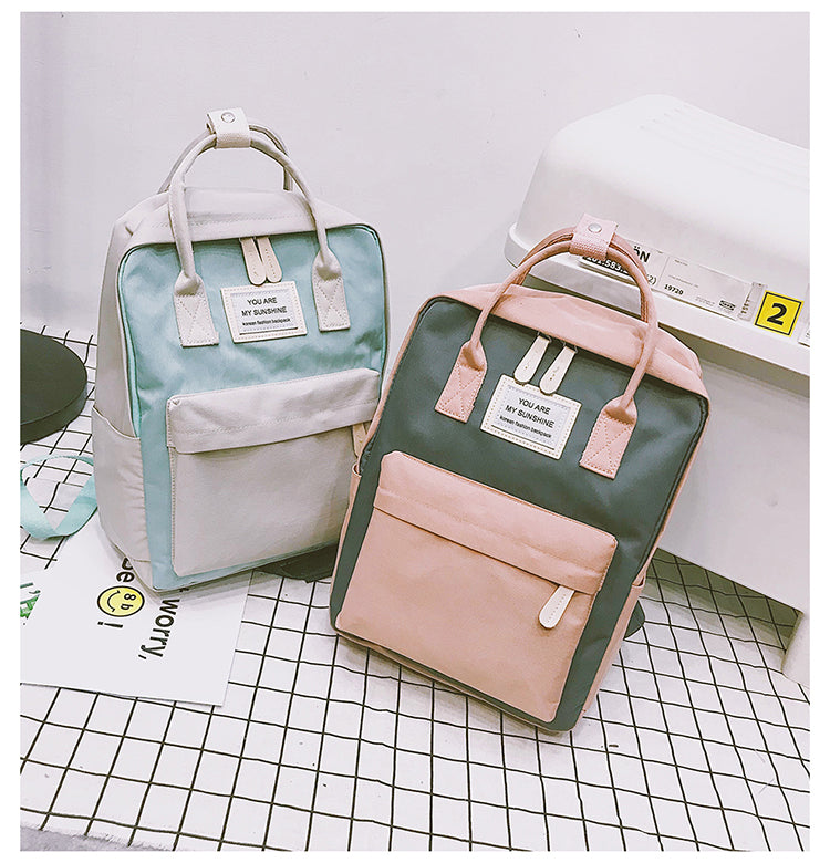 Women Canvas Backpacks Candy Color