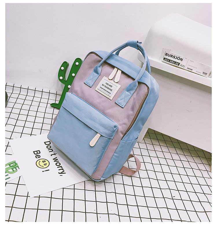 Women Canvas Backpacks Candy Color