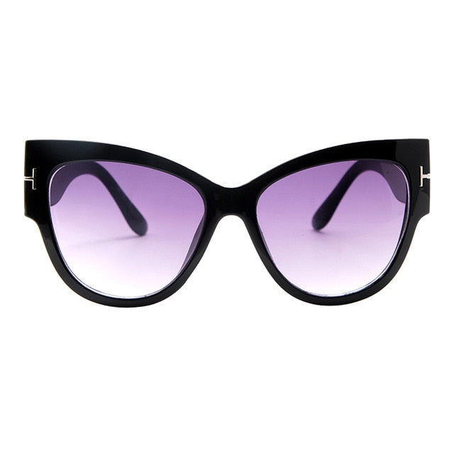 Luxury Designer Black Cat Eye oversized Sunglasses