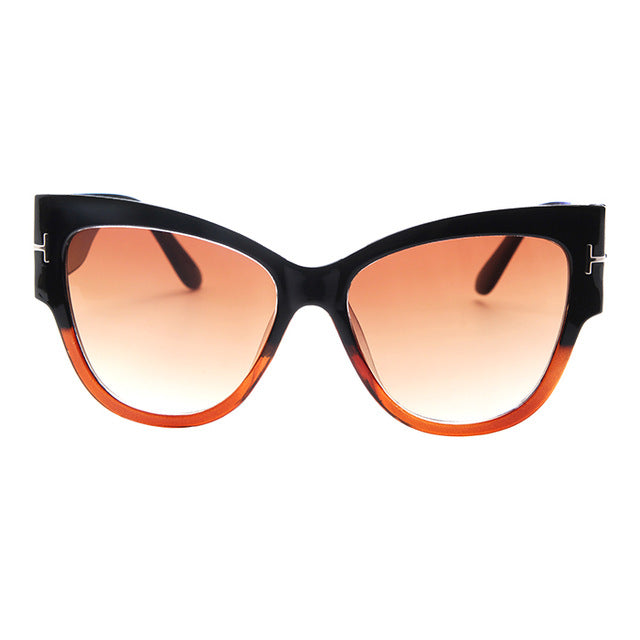 Luxury Designer Black Cat Eye oversized Sunglasses