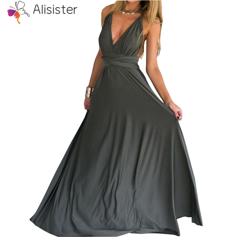 Elegant Gradient Casual Women Maxi Dress