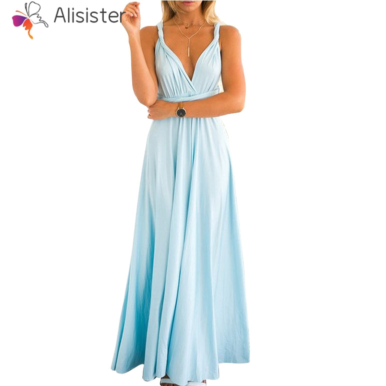 Elegant Gradient Casual Women Maxi Dress