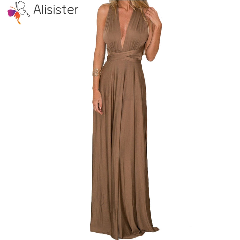 Elegant Gradient Casual Women Maxi Dress