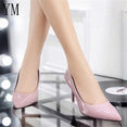 Pointed Toe Pumps Patent Leather Shoes