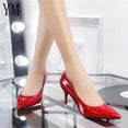 Pointed Toe Pumps Patent Leather Shoes