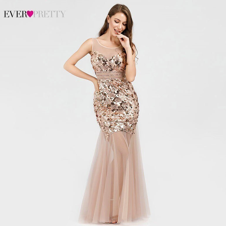 Sequined Evening Dresses V-Neck Elegant