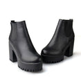 Female Leather Women Thick Heels Ankle Boots