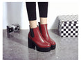 Female Leather Women Thick Heels Ankle Boots