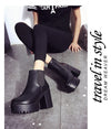 Female Leather Women Thick Heels Ankle Boots