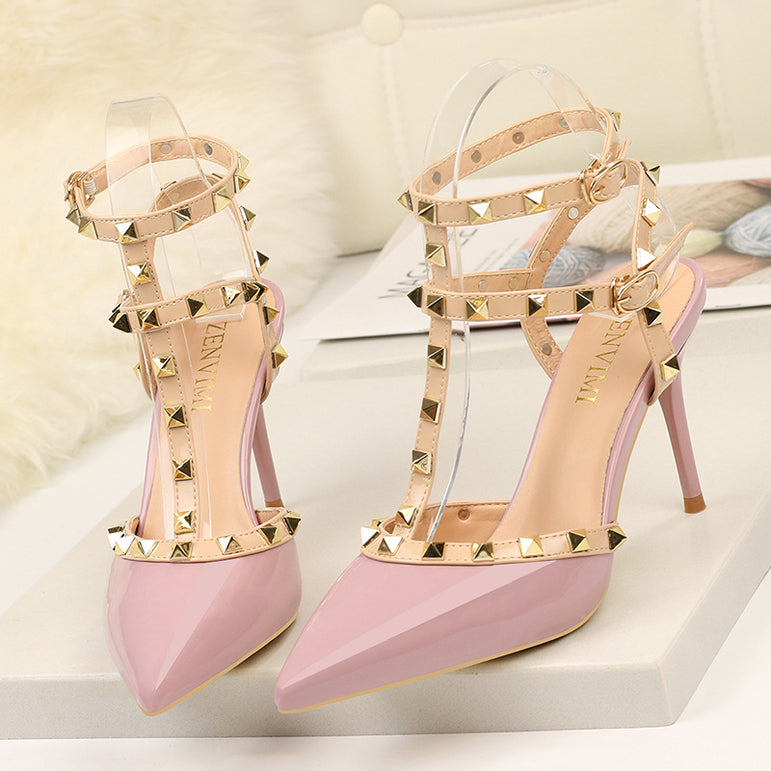 Rivet High Heels Luxury Designer Shoes