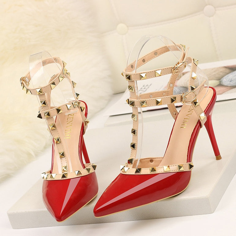 Rivet High Heels Luxury Designer Shoes