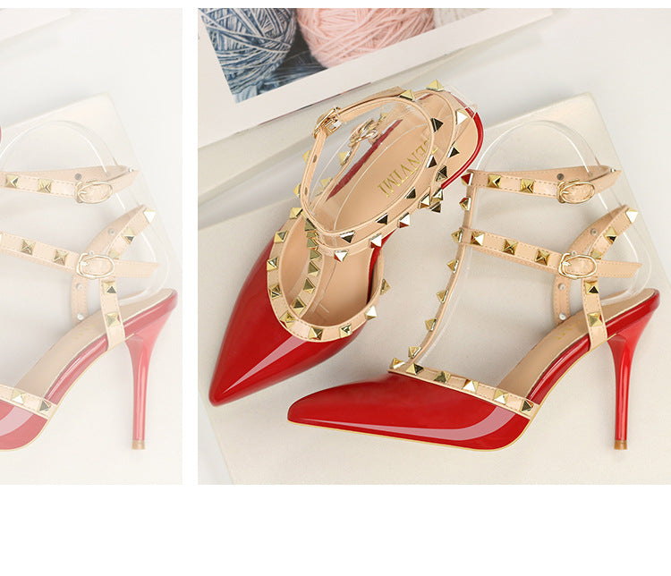 Rivet High Heels Luxury Designer Shoes