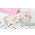 Cat Eye Metal Frame Mirror Sun Glasses