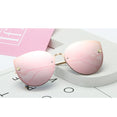 Cat Eye Metal Frame Mirror Sun Glasses