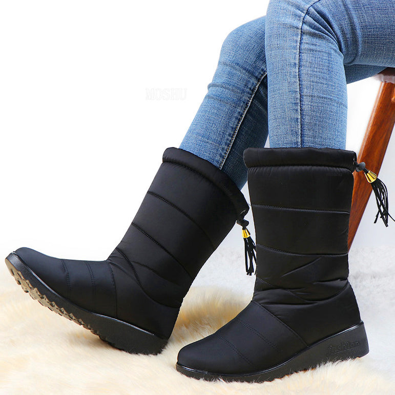 Ankle Snow Waterproof Tassel Lady Elastic Boat