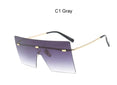 Oversized Brown Luxury Brand Rimless glasses