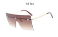 Oversized Brown Luxury Brand Rimless glasses