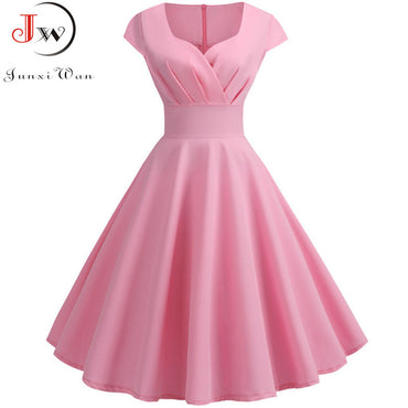 Pink Summer Dress Elegant Retro