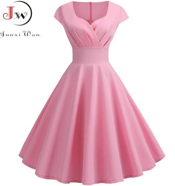 Pink Summer Dress Elegant Retro