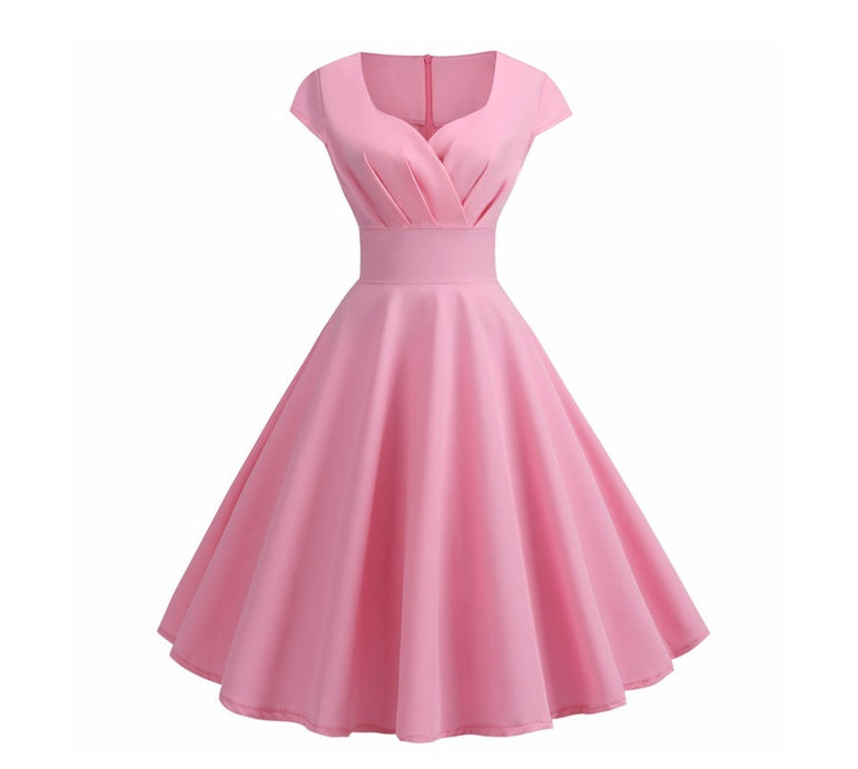 Pink Summer Dress Elegant Retro