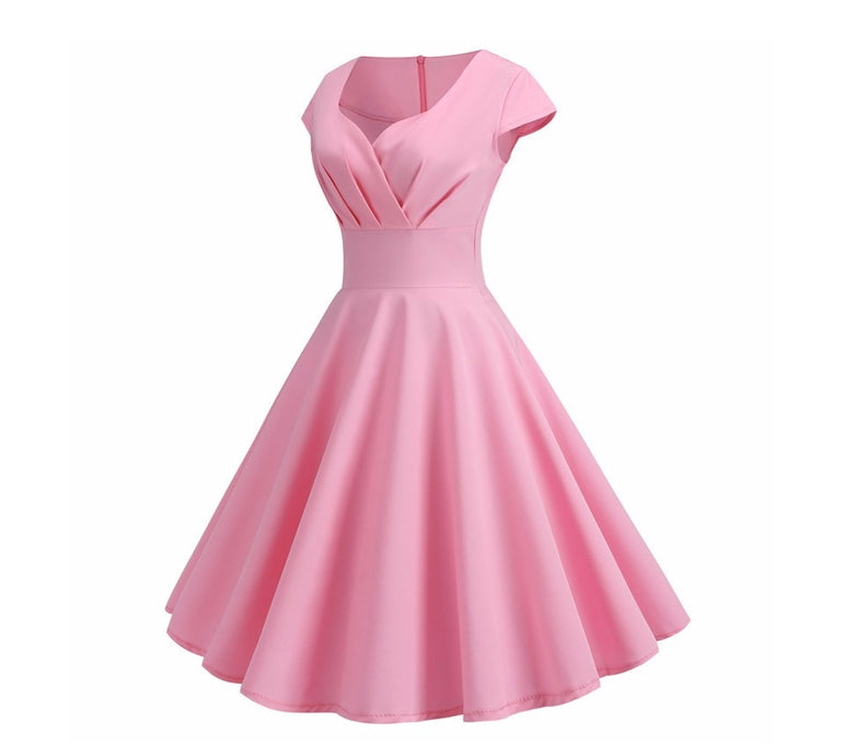 Pink Summer Dress Elegant Retro