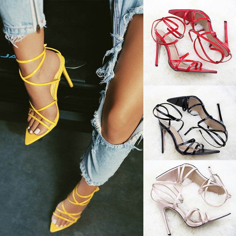 Thin Heels Ankle Strap Pumps Shoes