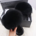 Fluffy Real FOX Fur Slides