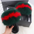 Fluffy Real FOX Fur Slides