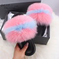 Fluffy Real FOX Fur Slides