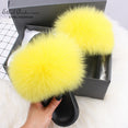 Fluffy Real FOX Fur Slides