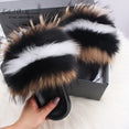 Fluffy Real FOX Fur Slides