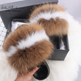 Fluffy Real FOX Fur Slides