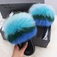 Fluffy Real FOX Fur Slides