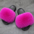 Women Fur Slippers Warm Fox Fur Slippers